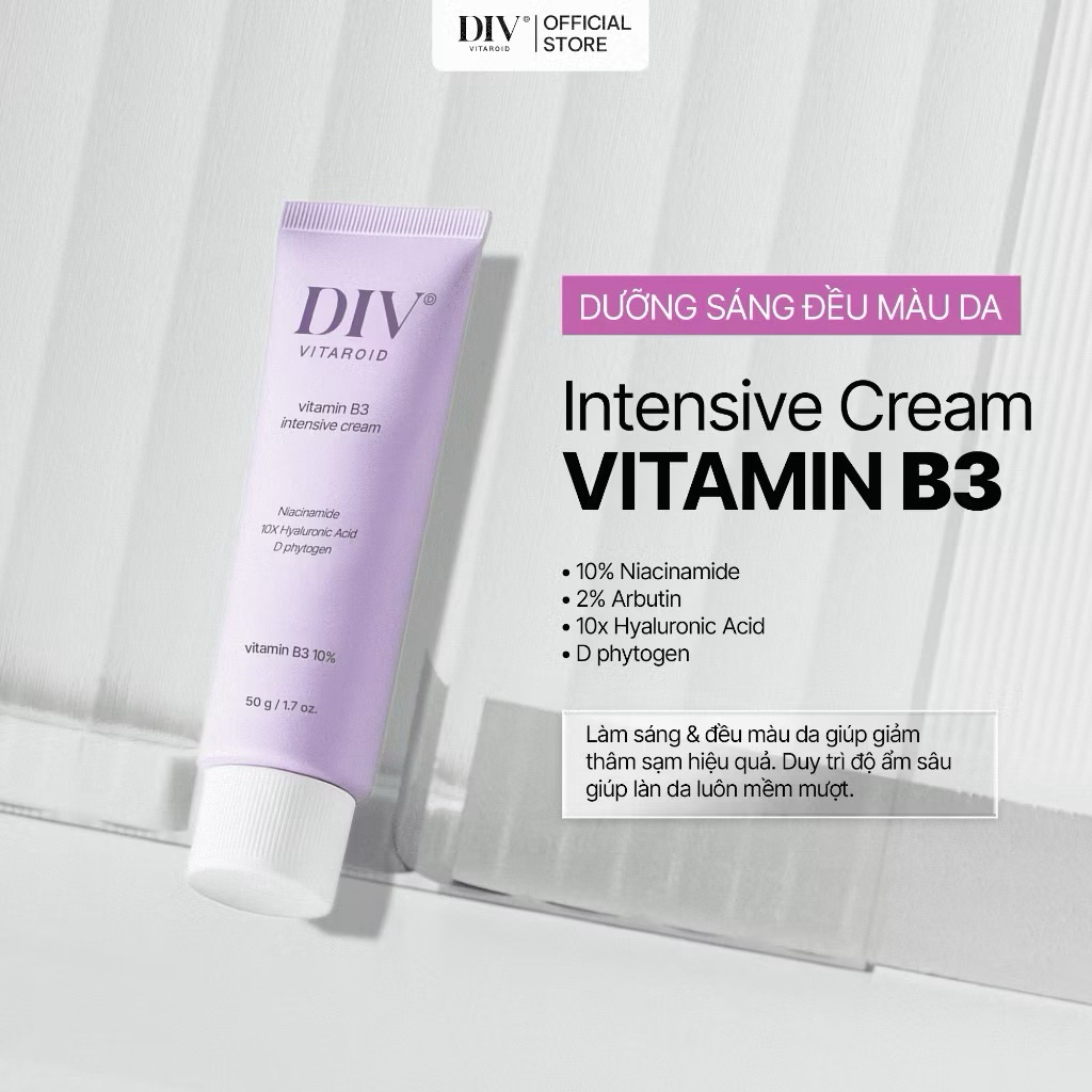 [HSD T4/2028] Kem Dưỡng Sáng DIV Vitamin B3 Hỗ Trợ Cấp Ẩm Sáng Bóng Làm Đều Màu Da Với 10% Niacinami