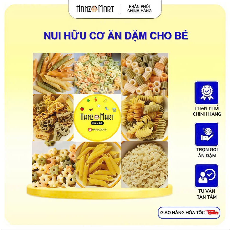 Nui hữu cơ cho bé ăn dặm organic cho bé (100gr)