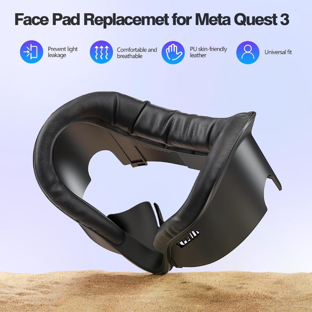 Tấm lót nhựa che mặt cho Oculus Quest 3/3S, Đệm mút PU chống mồ hôi cho Meta Quest 3/3S