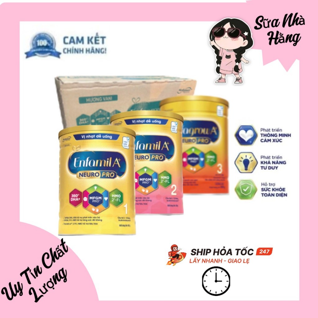 [DaTe Mới] Thùng Sữa EnFa A+ S1 S2 S3 830g 1.7kg Sữa Bột Công Thức