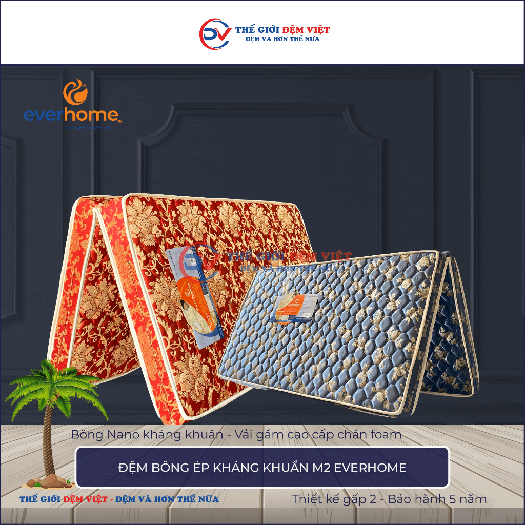 [FREE SHIP ĐIỀU KIỆN] ĐỆM BÔNG NANO KHÁNG KHUẨN EVERHOME - HÀNG CHÍNH HÃNG