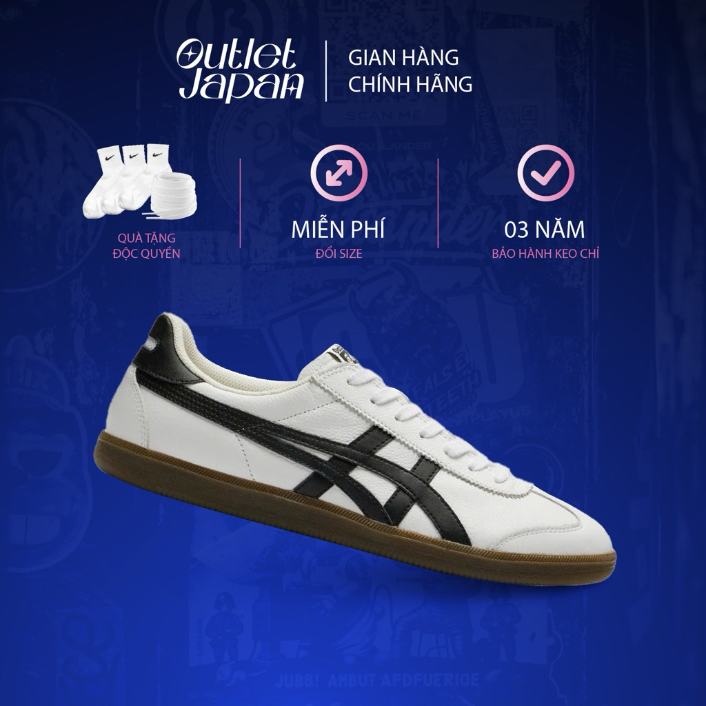 Giày Onitsuka Tiger chính hãng, Onitsuka Tiger Tokuten WHITE/BLACK real fullbox, bảo hành 3 năm Japa