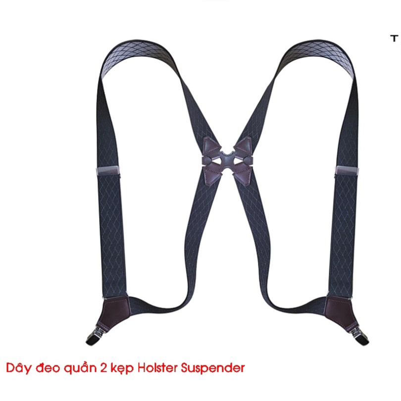 Đai Đeo quần 2 Kẹp cao cấp, bản 3.5cm - Holster Suspender