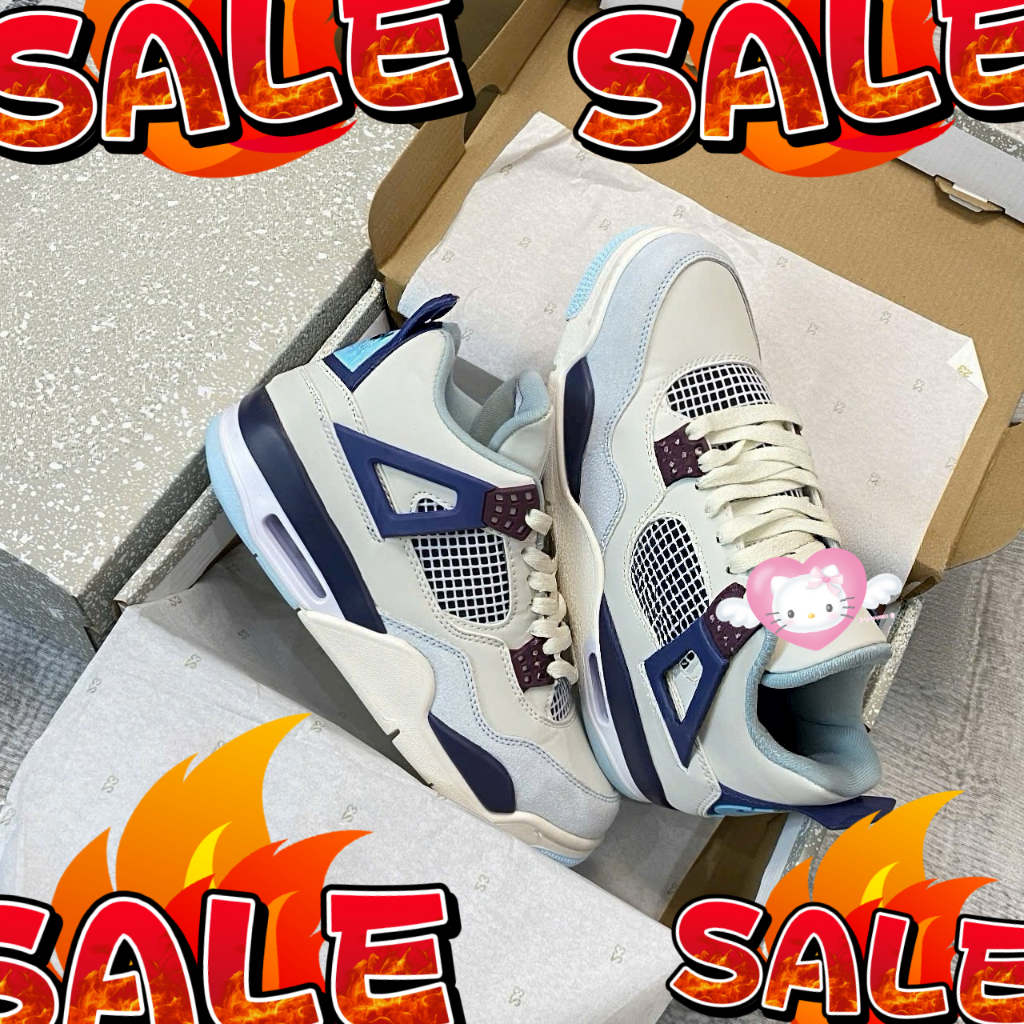 Giày thể thao JD4 Retro GS Military Blue Cream - Giày JD4 Màu Kem Xanh Dương