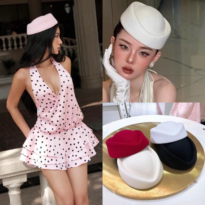Mũ công nương dạ ép G.Lady Store