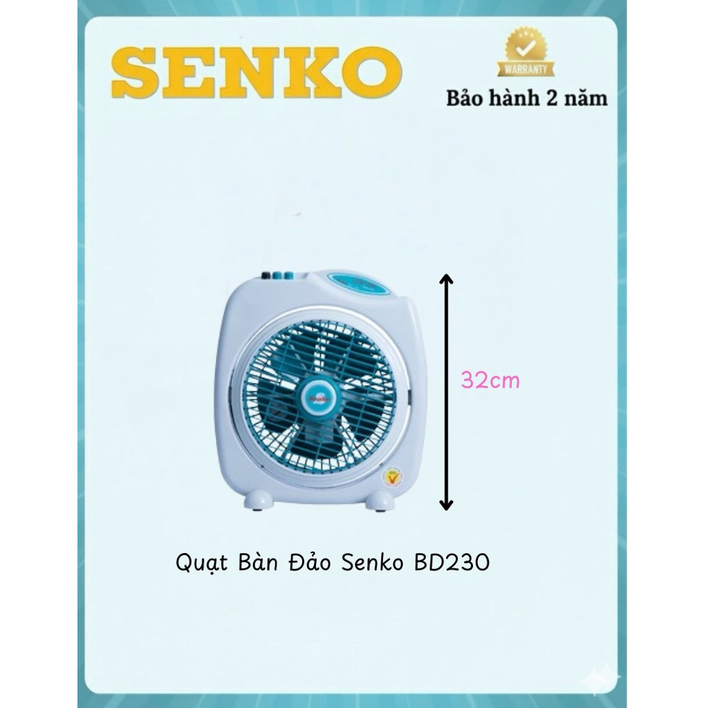Quạt Hộp Senko BD230 – 5 Cánh, Công Suất 28W – Gió Mạnh, Êm, Nhỏ Gọn