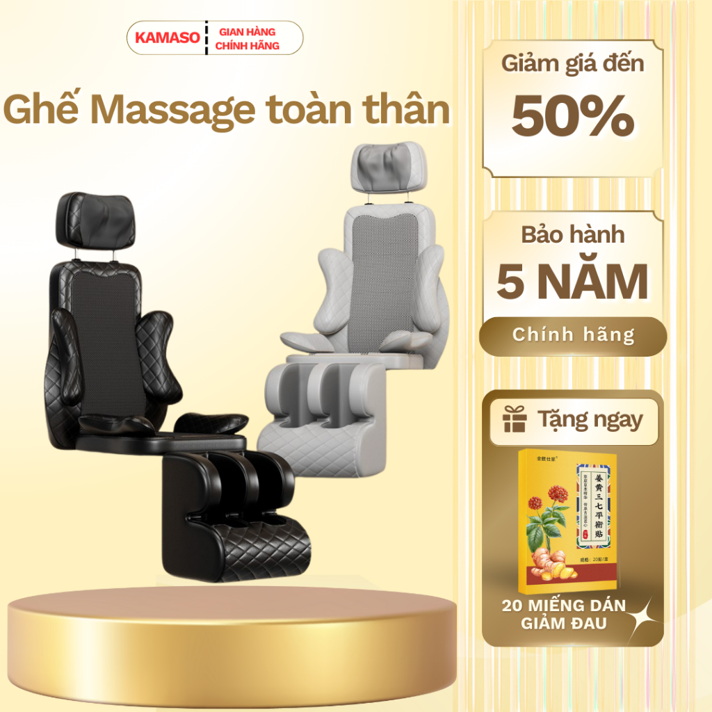 Ghế Massage toàn thân Kamaso cải tiến thêm 12 con lăn Giảm đau hiệu quả Bảo hành 5 năm
