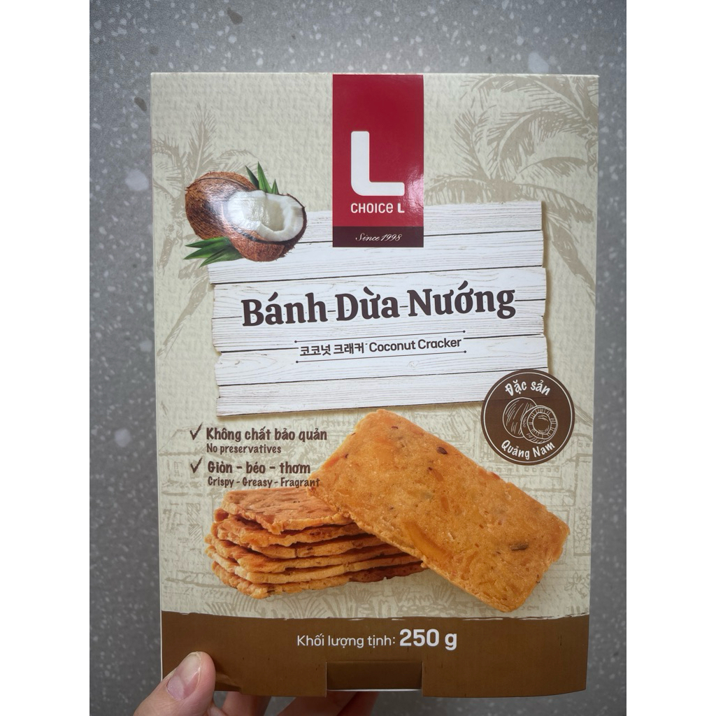 Bánh Dừa Nướng Choice L Truyền thống/ gạo lứt mè/Gạo lứt đậu xanh Choice L 250G