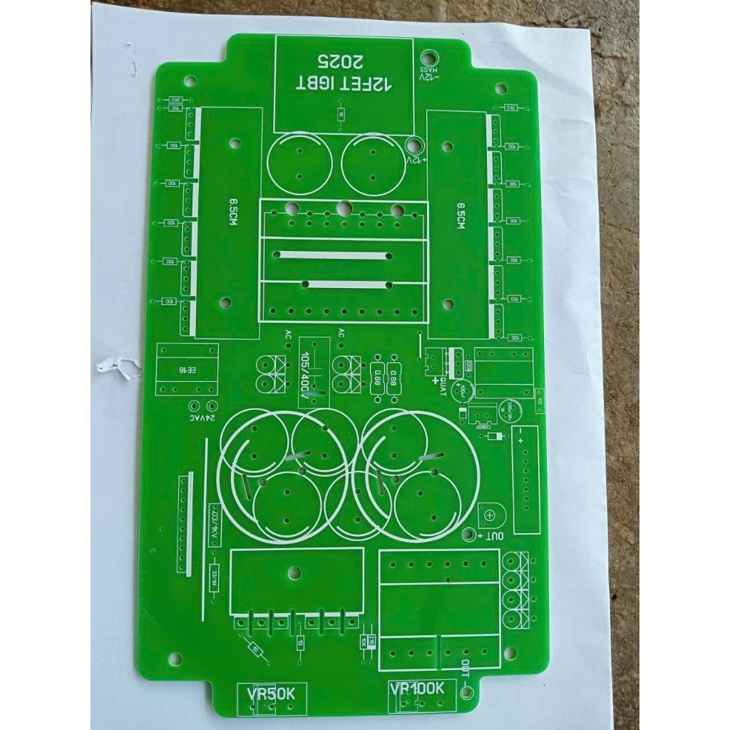 Mạch igbt 12 fes nhỏ sử dụng E 43 máy hàn... lưu ý  chưa có mạch igbt và mạch kích 3525.. phải mua r