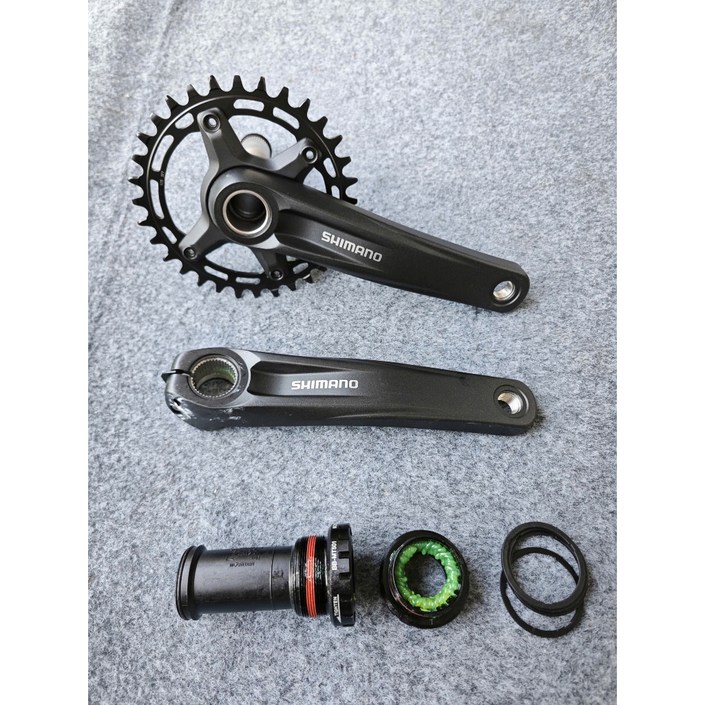 Bộ Đùi Đĩa Giò Dĩa 1 Tầng Kèm Trục Rỗng BB-MT 501 Hàng Shimano FC 170 MT500/MT510 32T Cho Líp 12S Ch