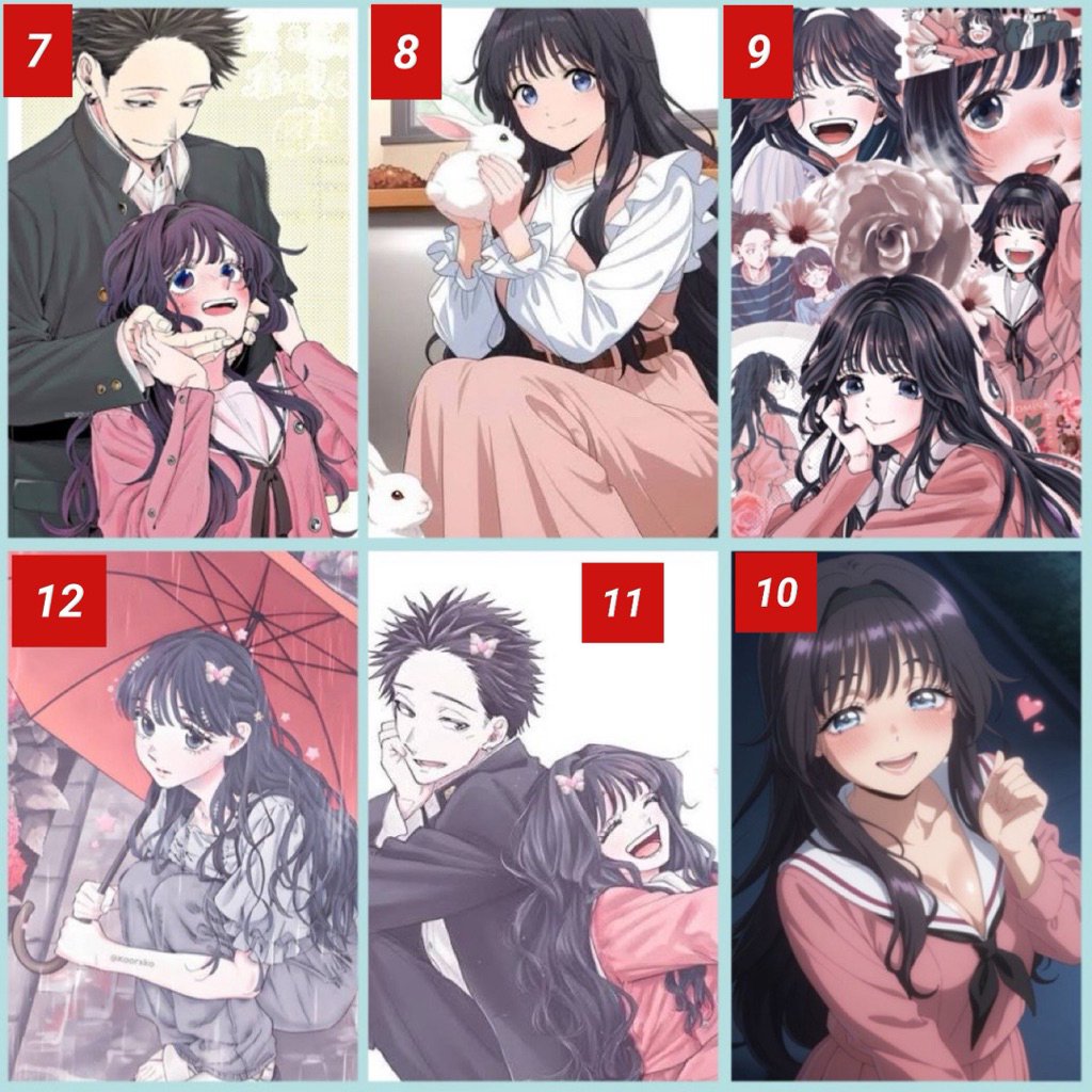 poster hình waguri kaoruko 3 ảnh khác nhau a4 / tranh ảnh hoa thơm kiêu hãnh waguri kaoruko 