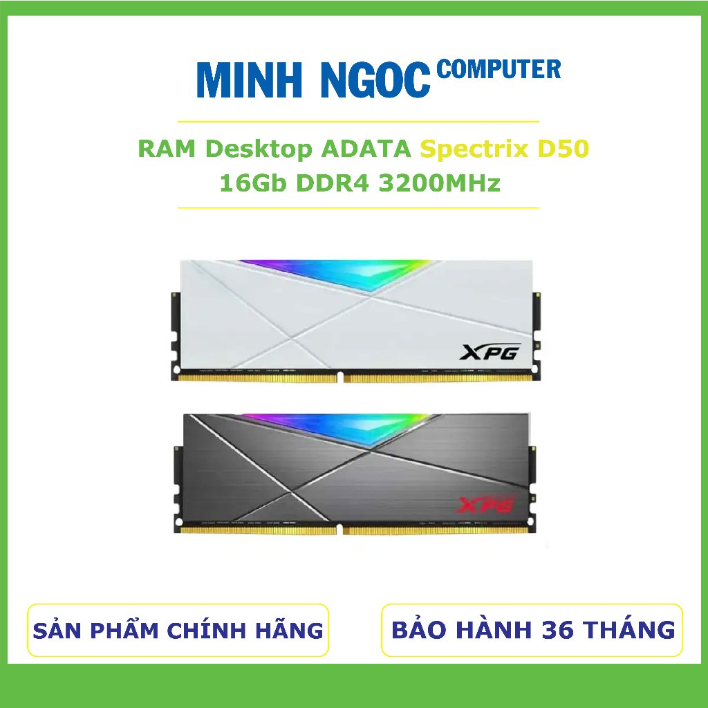 RAM Desktop ADATA XPG Spectrix D50 16GB DDR4 3200 BLACK / WHITE