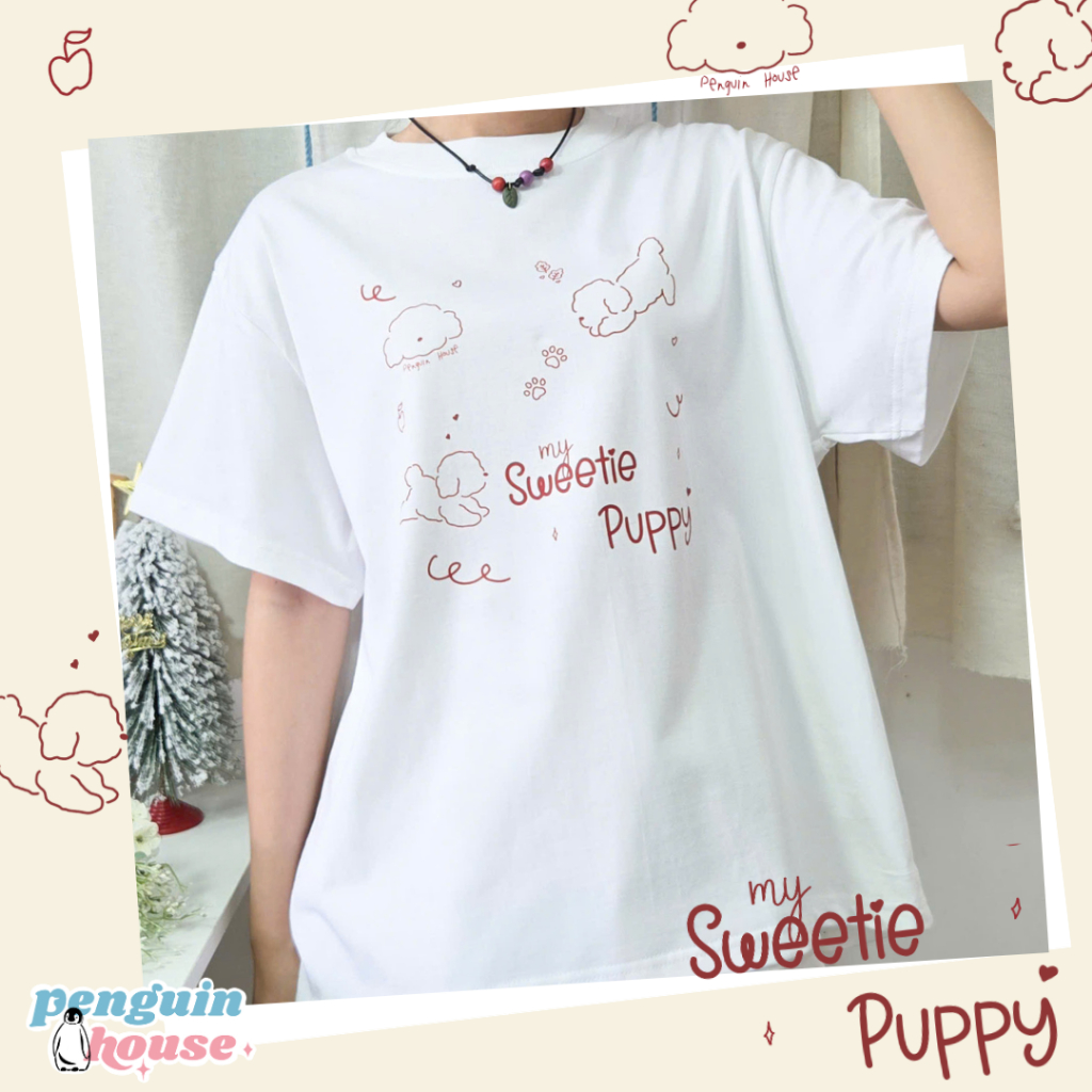 Áo thun boxy in hình My Sweetie Dog - sản phẩm của Penguin House