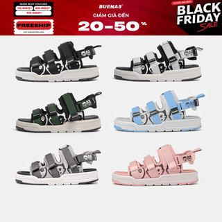  Giày sandal 6868 CARTOON nam nữ - dép quai hậu đi học quai ngang Buenas Sport đế cao 4cm 