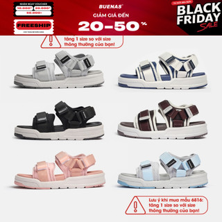   TĂNG 1 SIZE  Giày sandal Buenas 6816 Pegasus nam nữ đi học quai ngang  - dép quai hậu unisex đế cao 4cm 