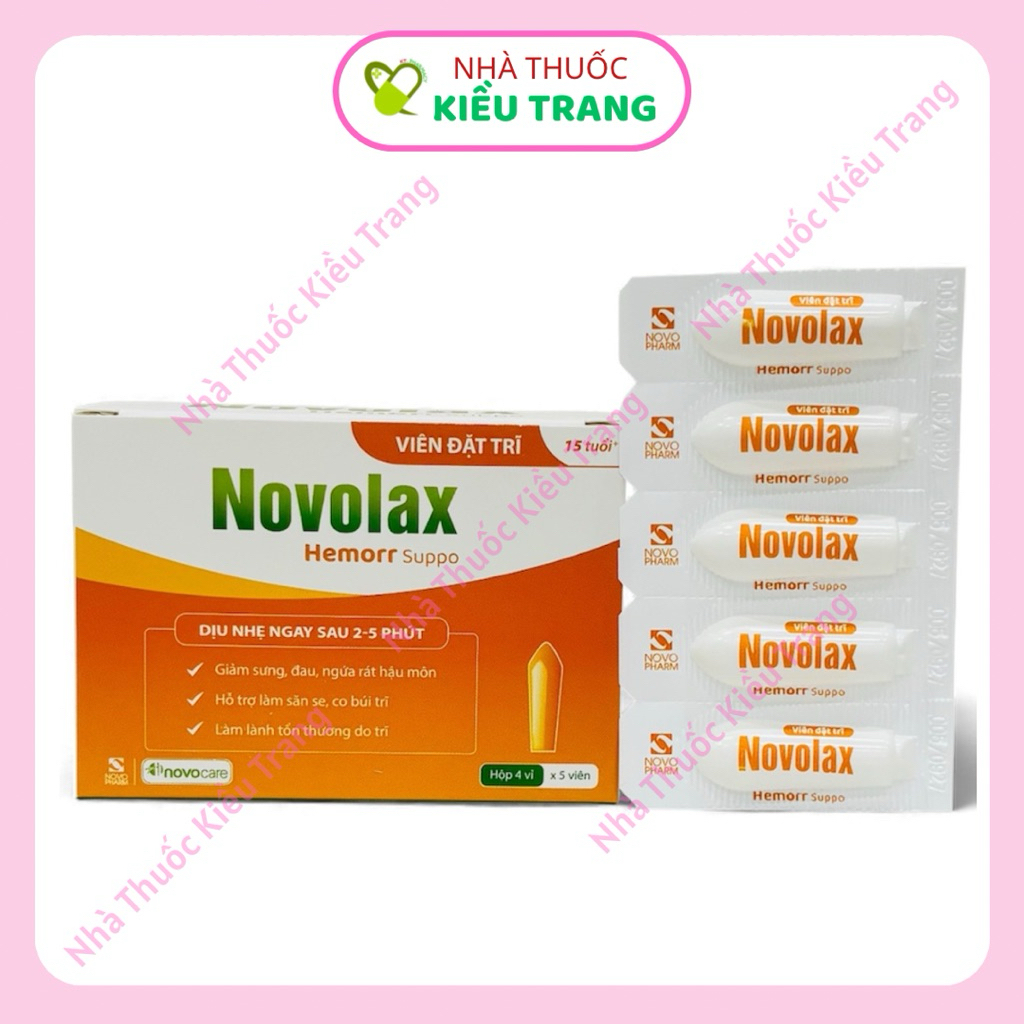 [Che tên] Viên đặt trĩ Novolax Hemorr Suppo – Dịu cơn đau, giảm ngứa rát sau 2 phút