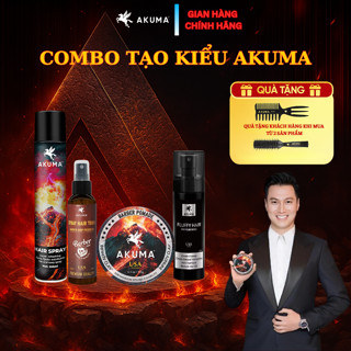  Combo Sáp vuốt tóc akuma Gôm xịt tóc AKUMA Chính Hãng gôm và sáp tạo kiểu mềm giữ nếp tóc 12h. hương nước hoa 