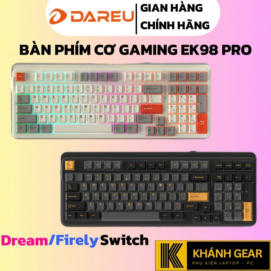 Bàn phím cơ không dây DAREU EK98 PRO (Triple Mode, Cherry PBT Double Shot, Gasket Mount, RGB)
