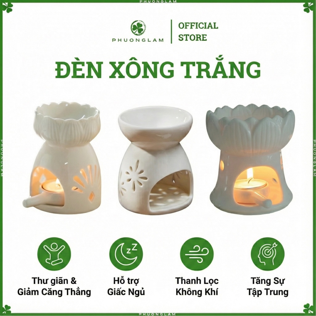 Đèn xông tinh dầu đốt nến trang trí phòng ngủ sang trọng