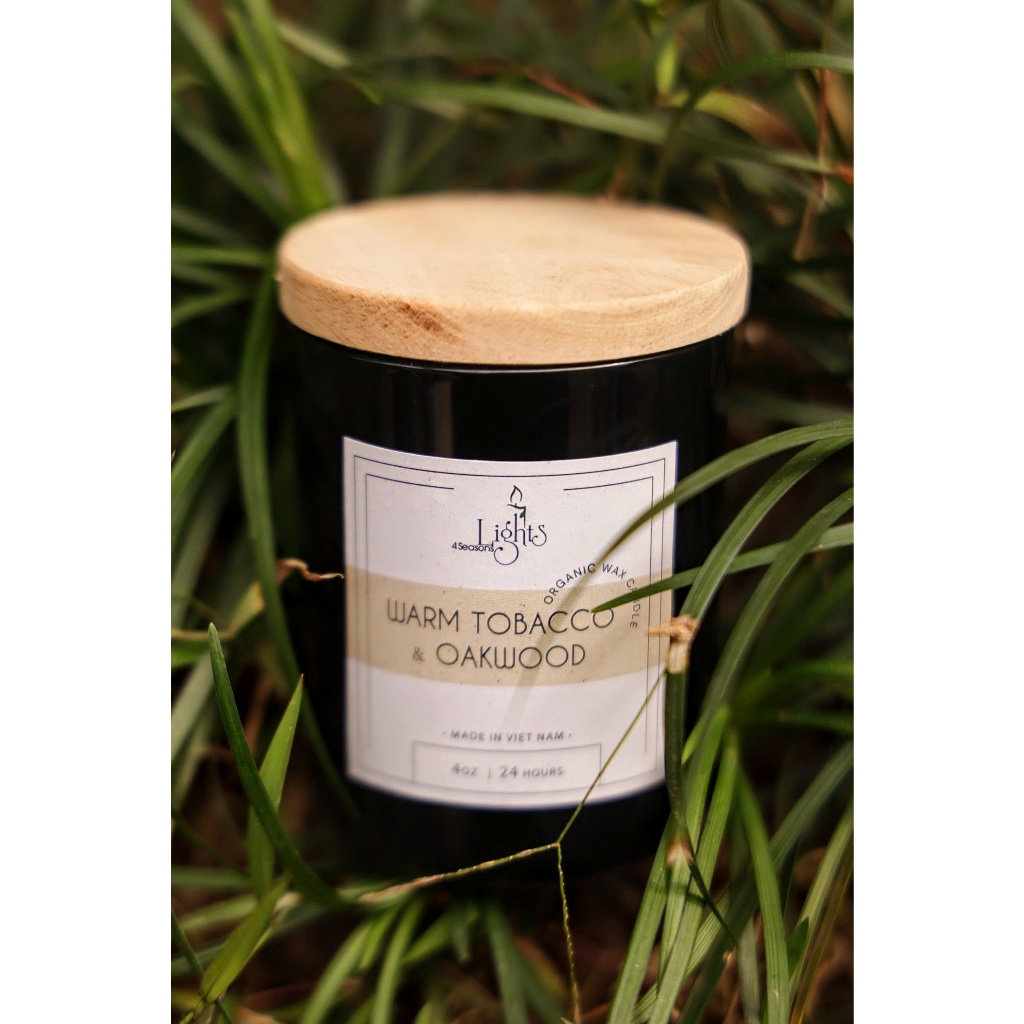 Nến thơm WARM TOBACCO & OAKWOOD by Lights4seasons kích cỡ 4oz