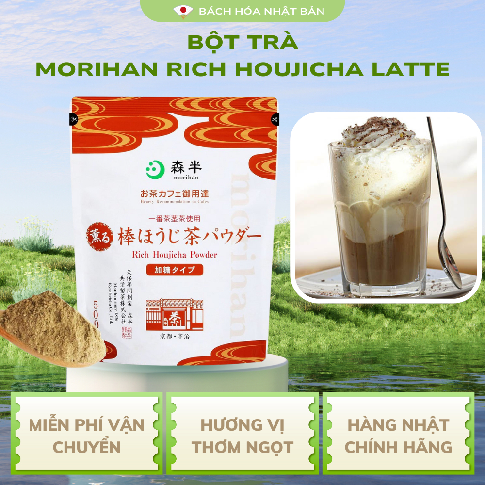 Bột Trà Morihan Rich Houjicha Latte Powder Gói 500g M64