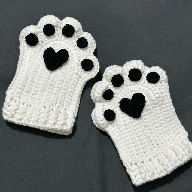 BAO TAY LEN HOẠ TIẾT TAY MÈO / LEN CAO CẤP 125G