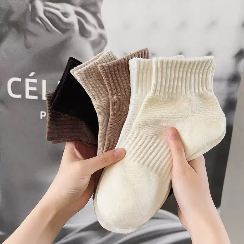 Combo 10 Đôi Tất Xỏ Chân Nam Nữ Cổ Ngắn Set 10 đôi tất trơn dễ phối đồ