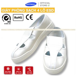 Giày Vải Phòng Sạch Mặt Lưới Và 4 Lỗ Chống Tĩnh Điện ESD - Giày Bảo Hộ Phòng Sạch Siêu Nhẹ SAFEMALL