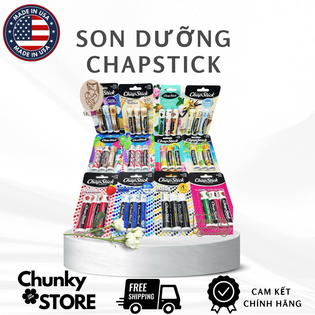 (BILL US) Son Dưỡng CHAPSTICK Đủ Mùi - by ChunKy (4g)