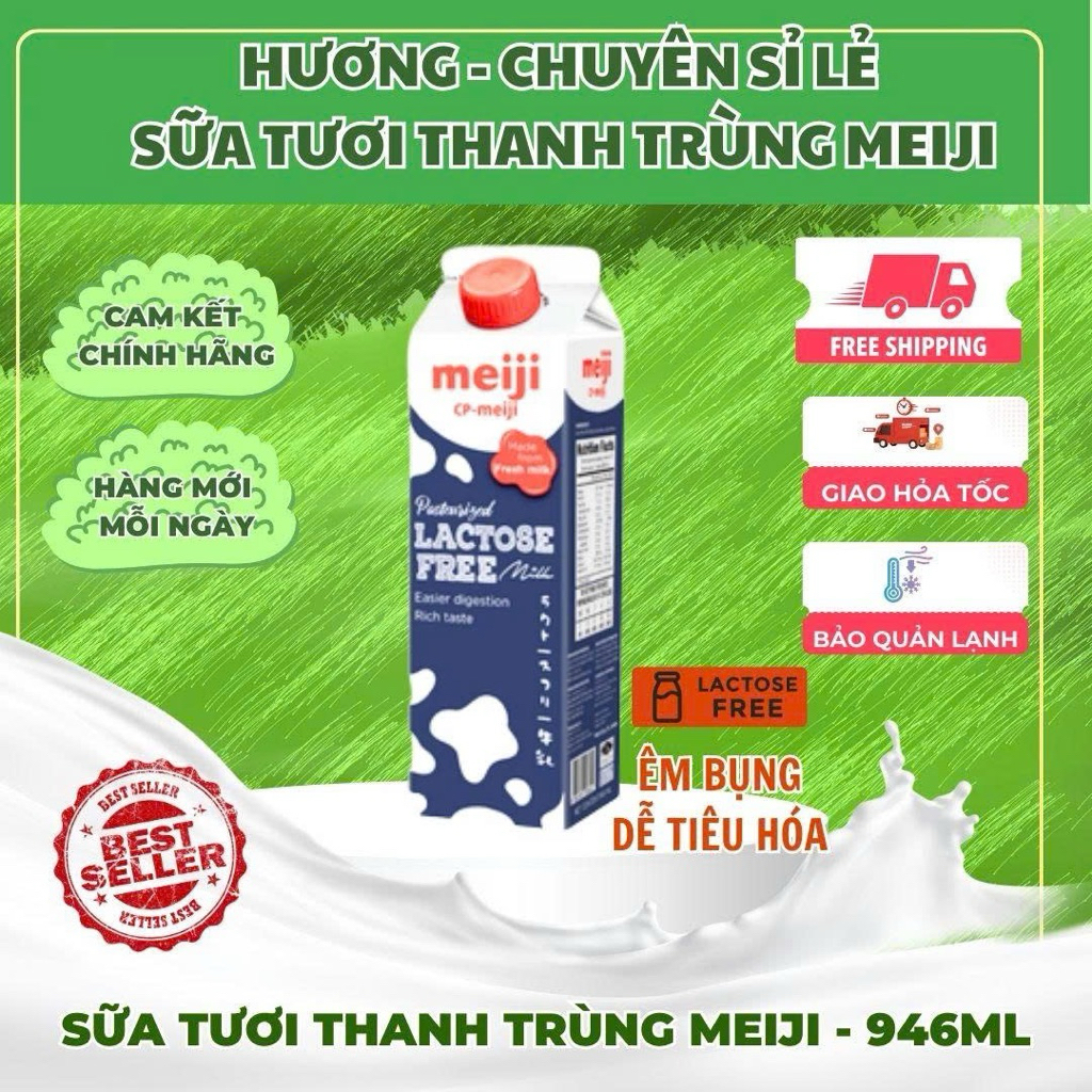 Sữa tươi thanh trùng Meiji Free Lactose 946Ml