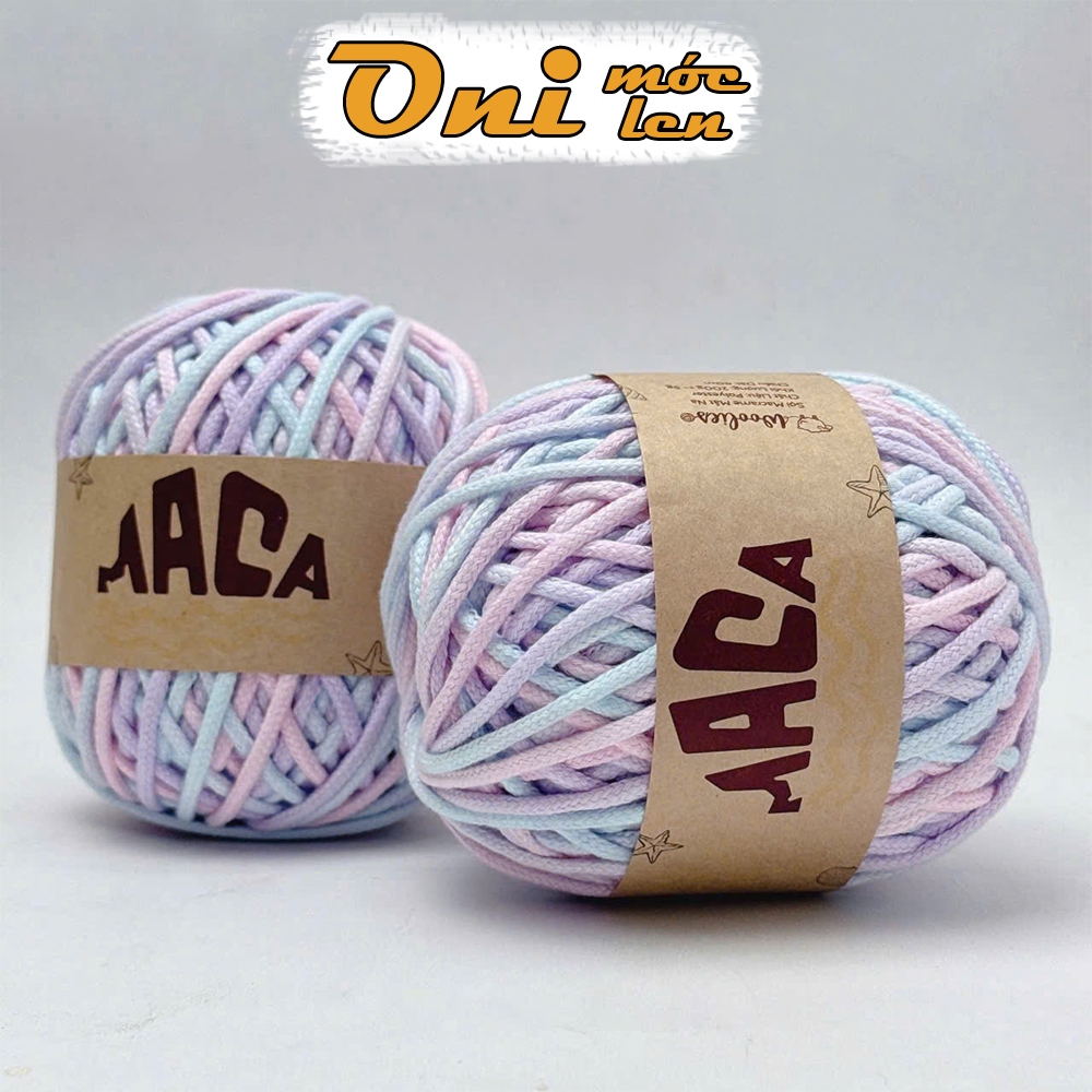 [Cuộn 200g] Sợi Maca Woolies 4mm Làm Túi, Nón Handmade