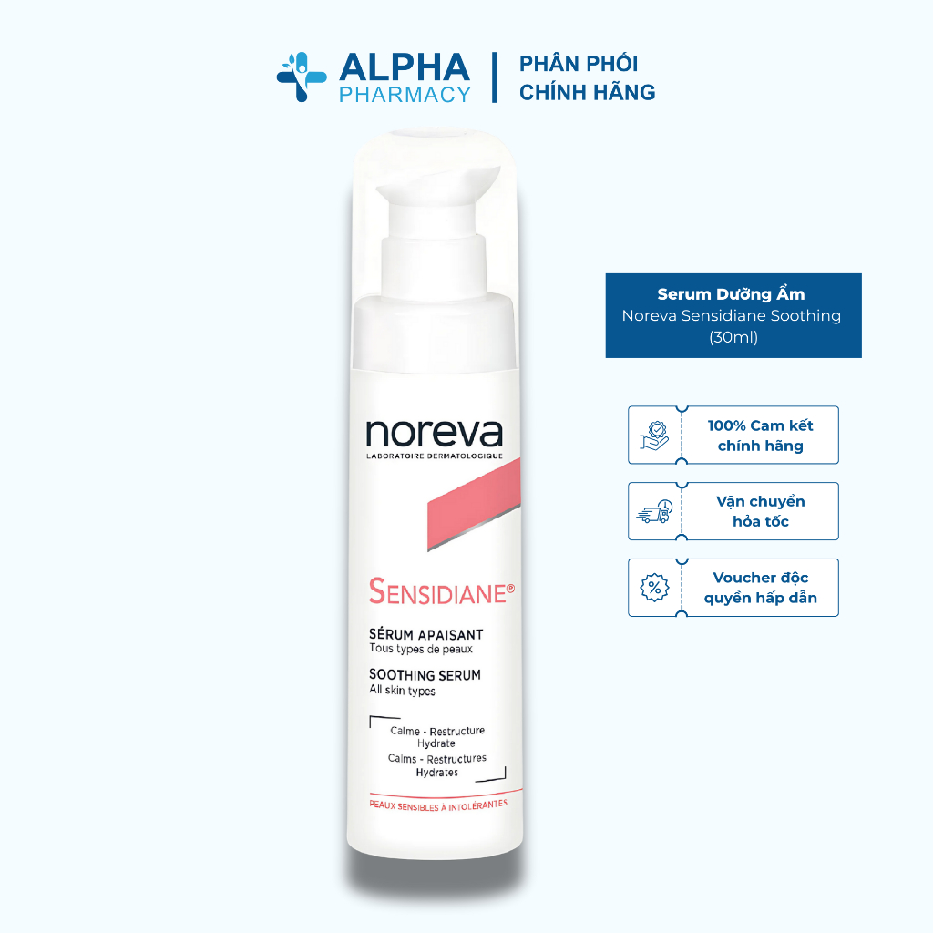 Serun Dưỡng Ẩm Dành Cho Da Nhạy Cảm Noreva Sensidiane Soothing Serum - 30ml