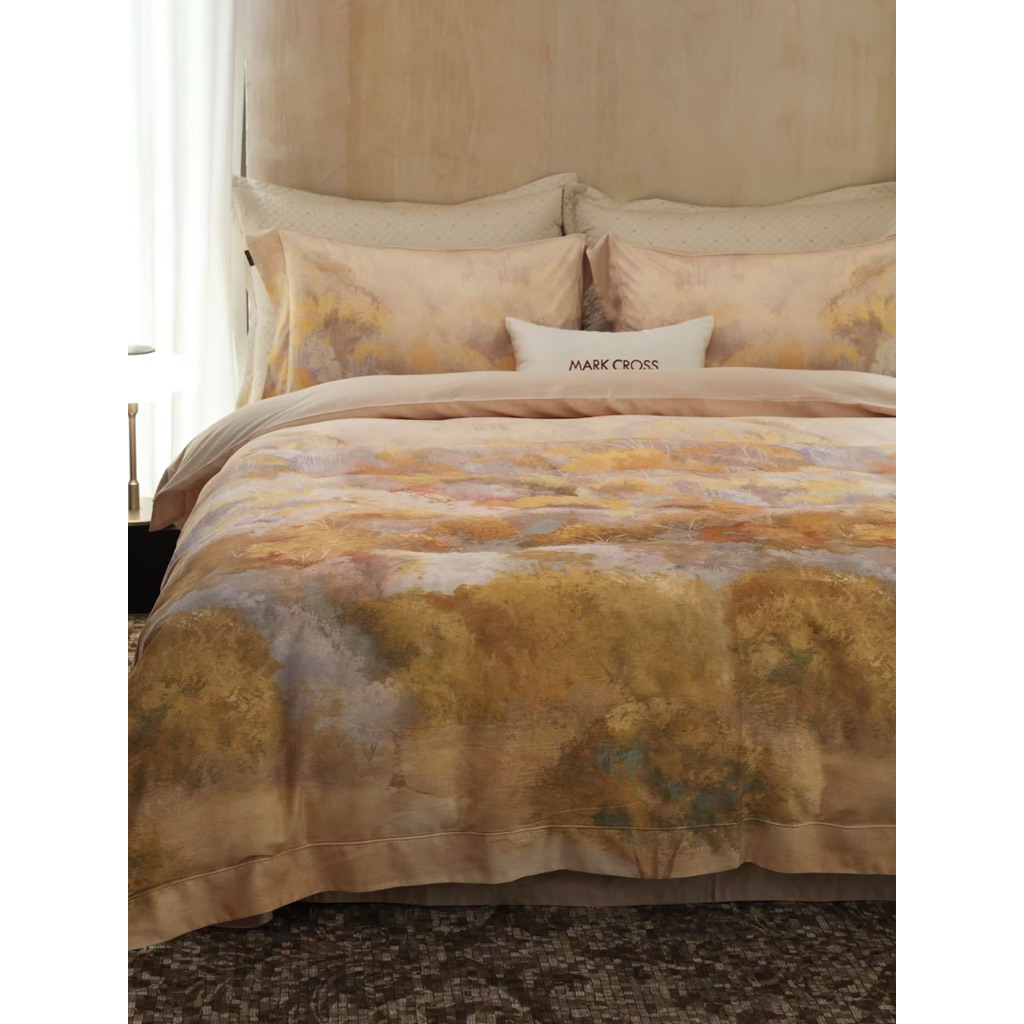 Bộ chăn ga gối Tencel Ginger Mark Cross 2025