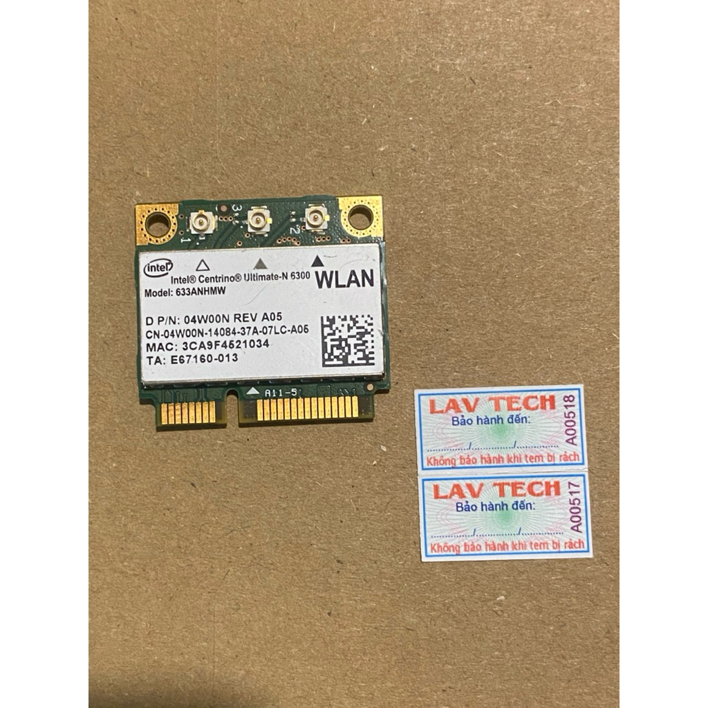 Cạc Wifi Intel Centrino Ultimate N6300, Cạc Wifi 6300 ( Băng tần Kép) PCIe Half MiniCard - Wifi Lapt
