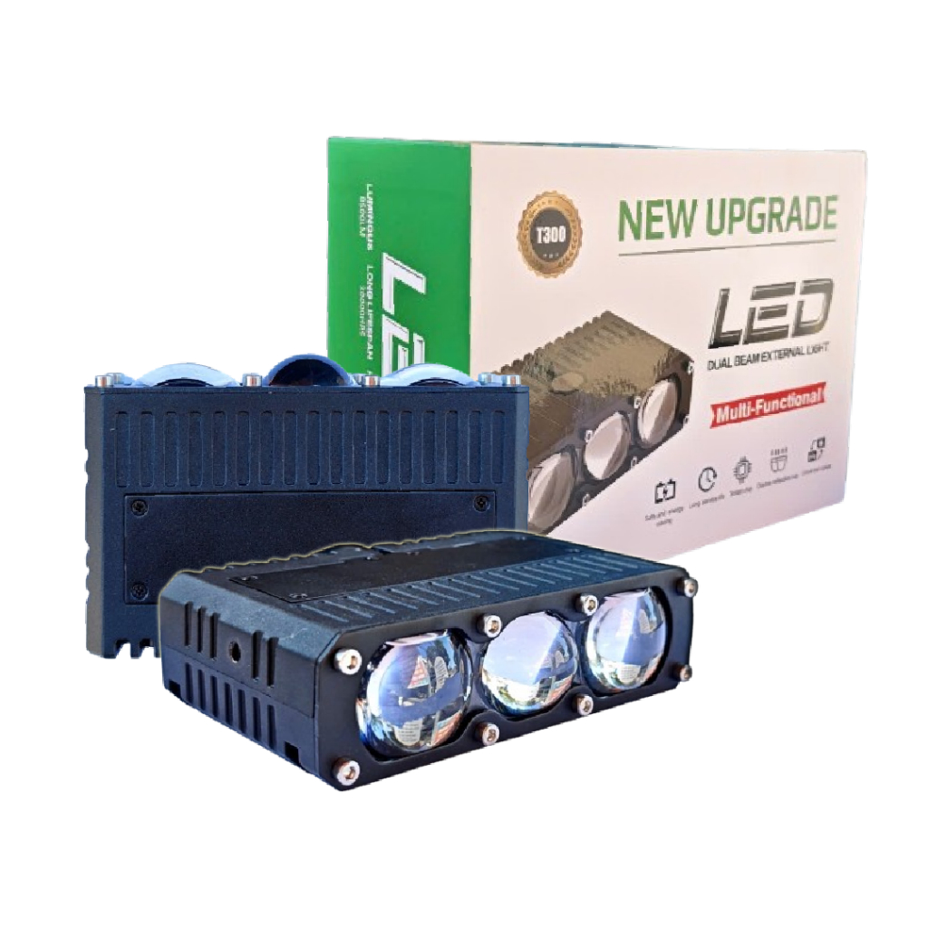 Đèn Bi Led 3 Mắt EX3. Trợ Sáng Dẹt 3 mắt E06L