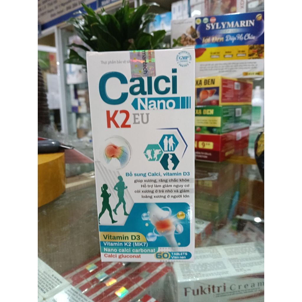 Calci Nano K2 EU lọ - Bổ Sung Calci giúp Xương chắc khỏe Hộp 60viên.