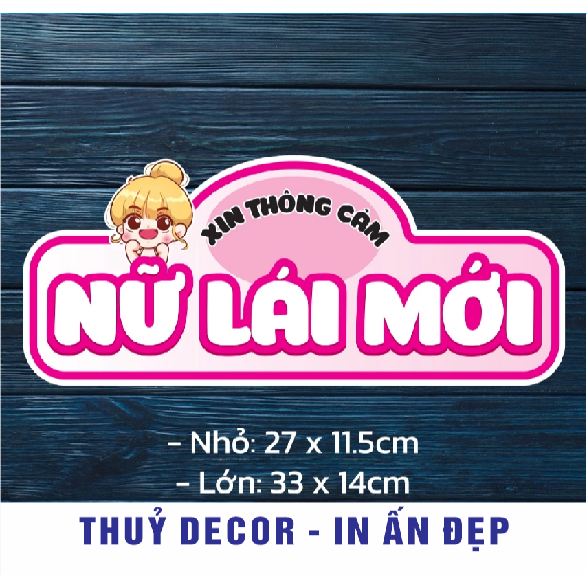 DECAL BÓC DÁN , NỮ LÁI MỚI siêu đáng yêu dành cho các xế nữ xinh gái