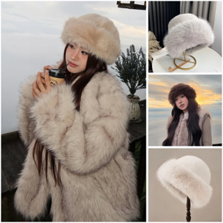 [ Loại dày] Mũ Bucket Lông Mềm Giữ Ấm Mùa Đông Phong Cách Mông Cổ Xinh Xắn Giữ Cho Tai Siêu Ấm Áp ponny