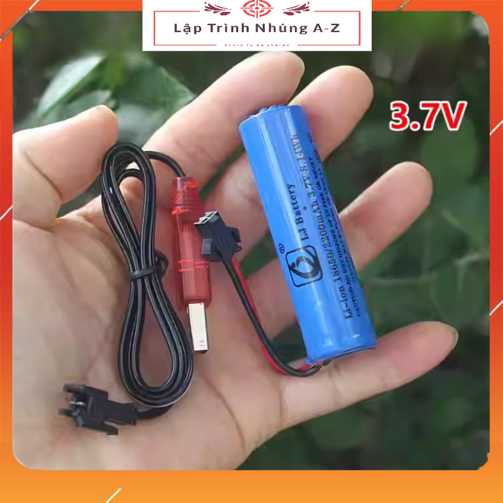 [Lập Trình Nhúng A-Z][G91] Pin Lithium 18650 Kèm Sạc USB