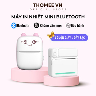  Máy in nhiệt mini bluetooth cầm tay  in hoá đơn in đơn hàng in hình ảnh in văn bản không cần mực nhỏ gọn dễ thương 