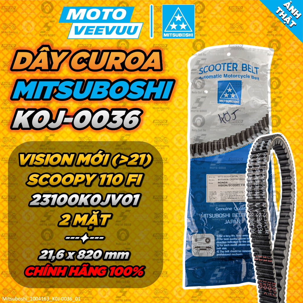 [MTVV] Dây Curoa MITSUBOSHI VISION MỚI (>21), SCOOPY 110 FI MVSB0036 23100K0JN01 <END>