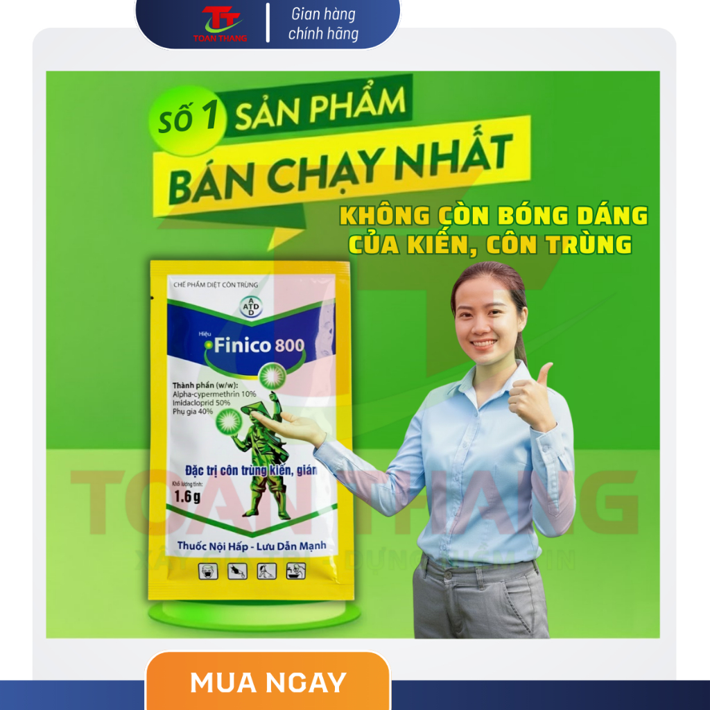 (GIÁ SỈ) Chế phẩm Diệt Kiến, Gián, Côn Trùng Hiệu Quả Cao, Không Mùi, Diệt Tận Tổ, Lâu Dài Finico 800 Sinh Học, Date Mới