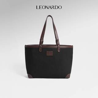 Túi Tote Brownie Thời Trang Chất Liệu Vải Canvas Da Microfiber Thương Hiệu LEONARDO