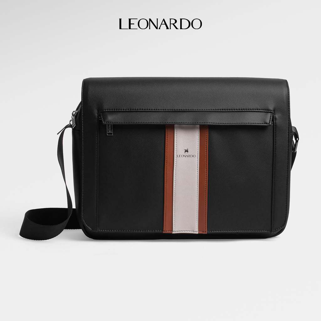 Túi Da Đeo Chéo Dáng Messenger Frankie chất liệu bền bỉ kháng nước tốt Thương Hiệu LEONARDO