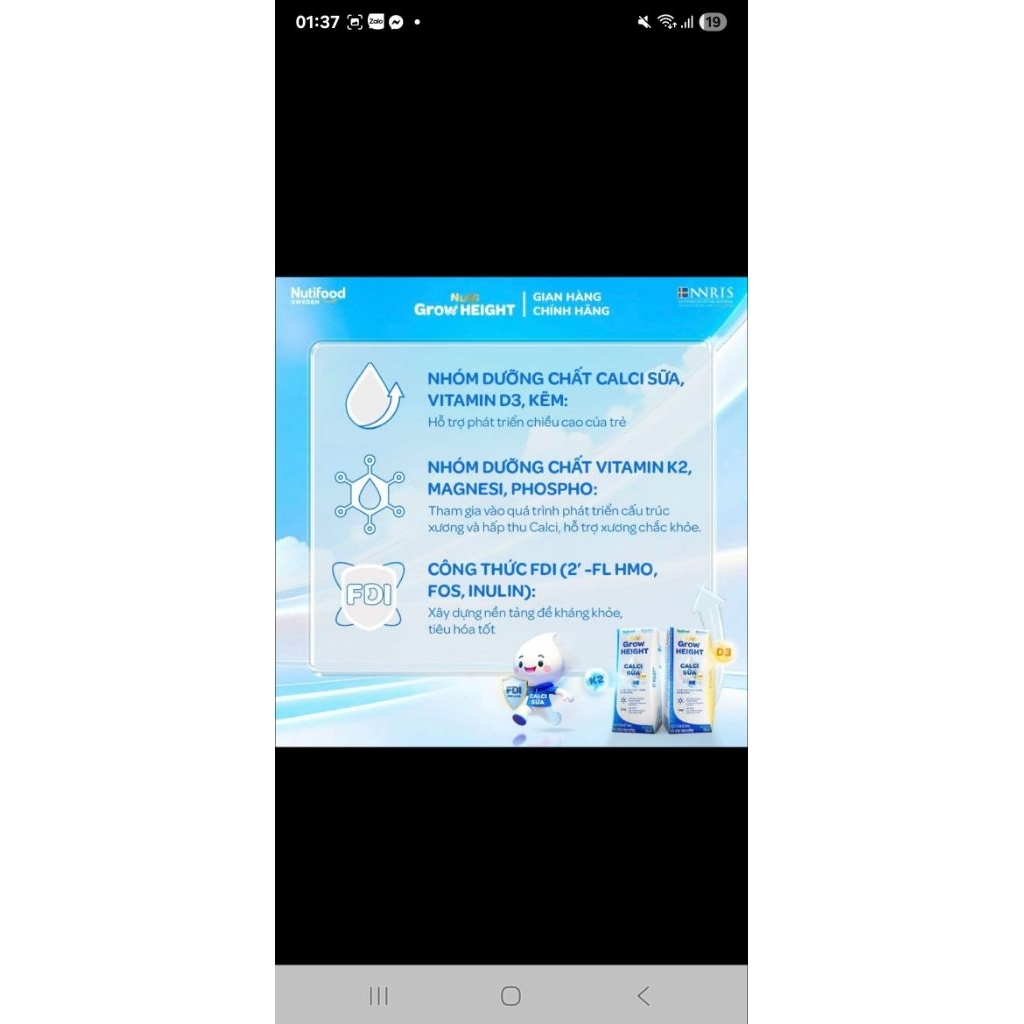 Nutifood Nuvi grow height