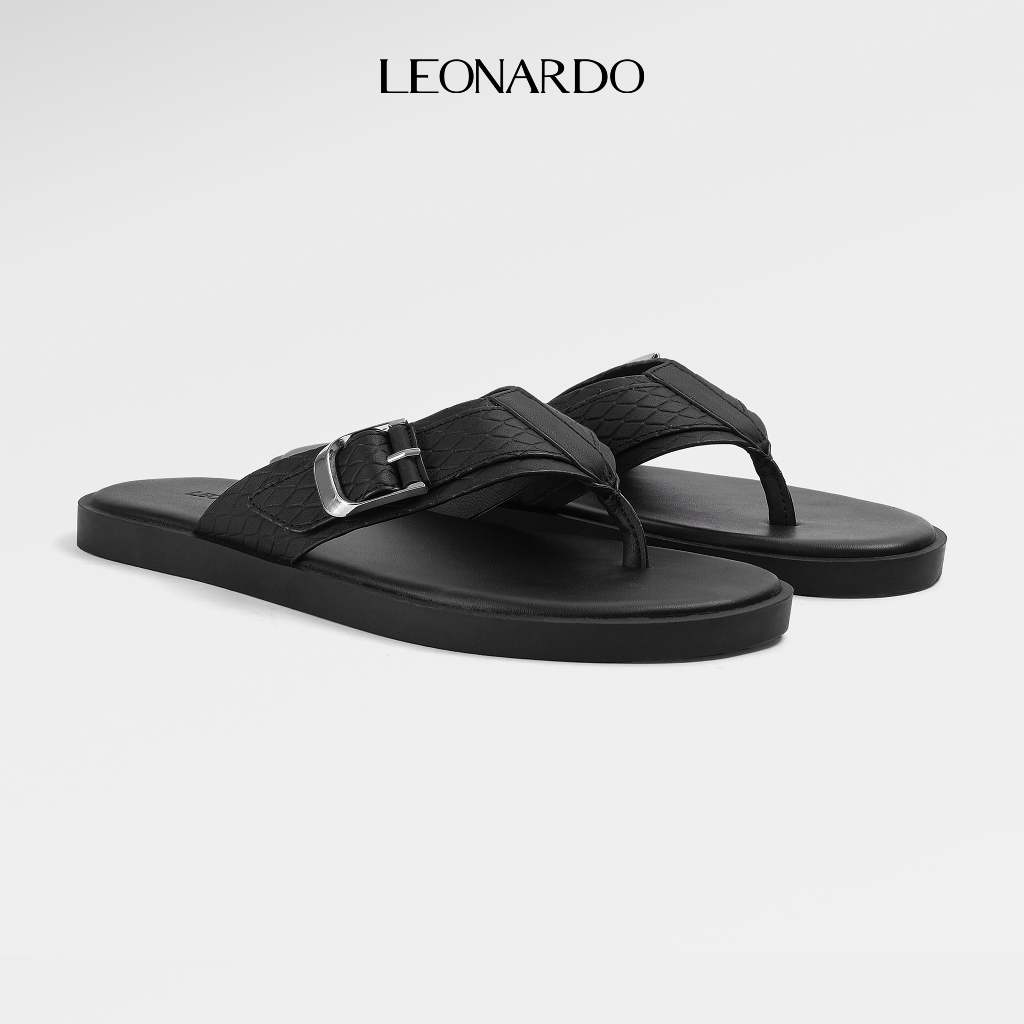 Dép Da Nam Carter Chất Liệu Da Microfiber Cao Cấp Bền Bỉ Thương Hiệu LEONARDO