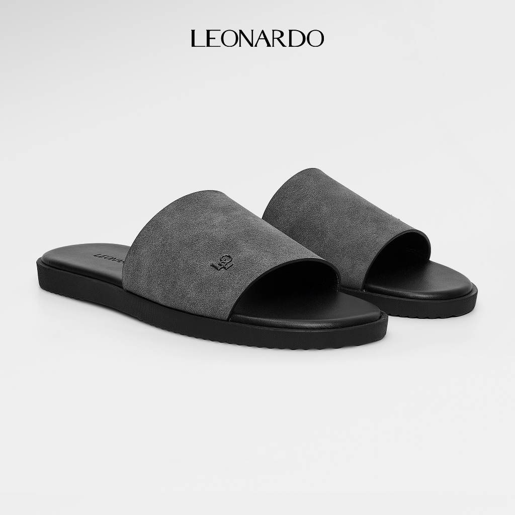 Dép Nam Leonardo da Sít quai ngang bản rộng êm nhẹ chống trơn trượt đa dạng phong cách - Dép David
