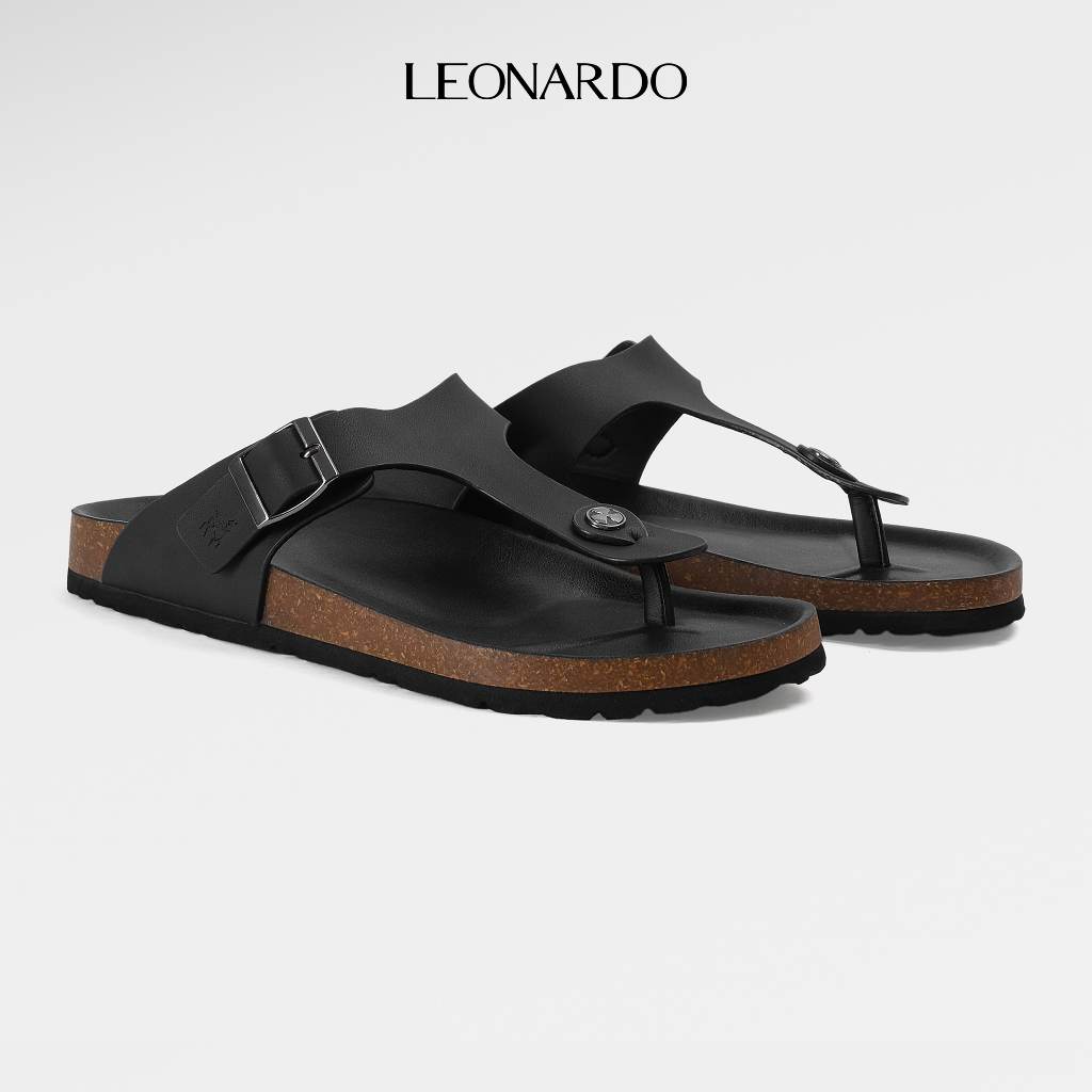 Dép Trấu Dominic Nam Nữ Chất Liệu Quai Da Microfiber Cao Cấp Thương Hiệu LEONARDO