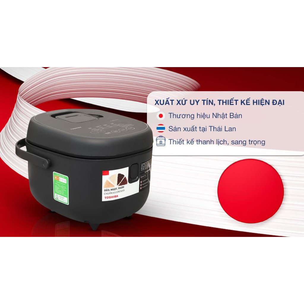 Nồi cơm điện tử Toshiba RC-18DR4TVN(H) RC-18DR4TVN(W) RC-18DR5UVN(H) RC-18DR5UVN(W)