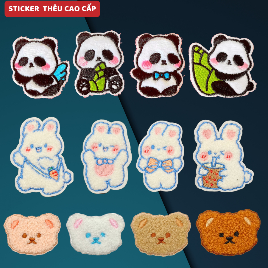 Sticker ủi áo CUTE - miếng vá quần áo rách, trang trí quần áo, patch ủi quần áo Phụ Kiện Thời Trang